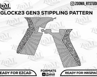 Glock23 Gen3 Stippling Design  Svg,lasercut,laserengraving,engravingfiles,laserpattern,engravingdesign,engravingpattern,metalart