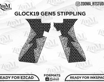 Glock19 Gen5 Stippling Design  Svg,lasercut,laserengraving,engravingfiles,laserpattern,engravingdesign,engravingpattern,metalart