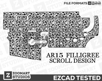 AR15 design Filigree Design Svg,lasercut,laserengraving,engravingfiles,laserpattern,engravingdesign,engravingpattern,metalart