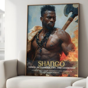 Shango Yoruba Deity Art Print, Orisha African God Poster (Digital Download)