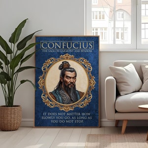 Confucius Poster Print, The Sage of Harmony and Wisdom, Inspirational Wisdom Quote Poster, Chinese Philosopher Decor, Ancient Philosophy