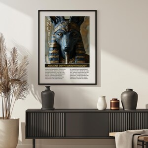 Anubis Wall Art, Ancient Egyptian Mythology Wall Art, Egyptian Home Decor