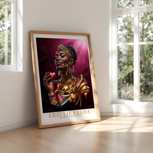 Erzulie Freda Wall Art, Vodou Loa of Love, Haitian Art, Haitian Vodou Decor, Love Goddess Artwork, Feminine Poster