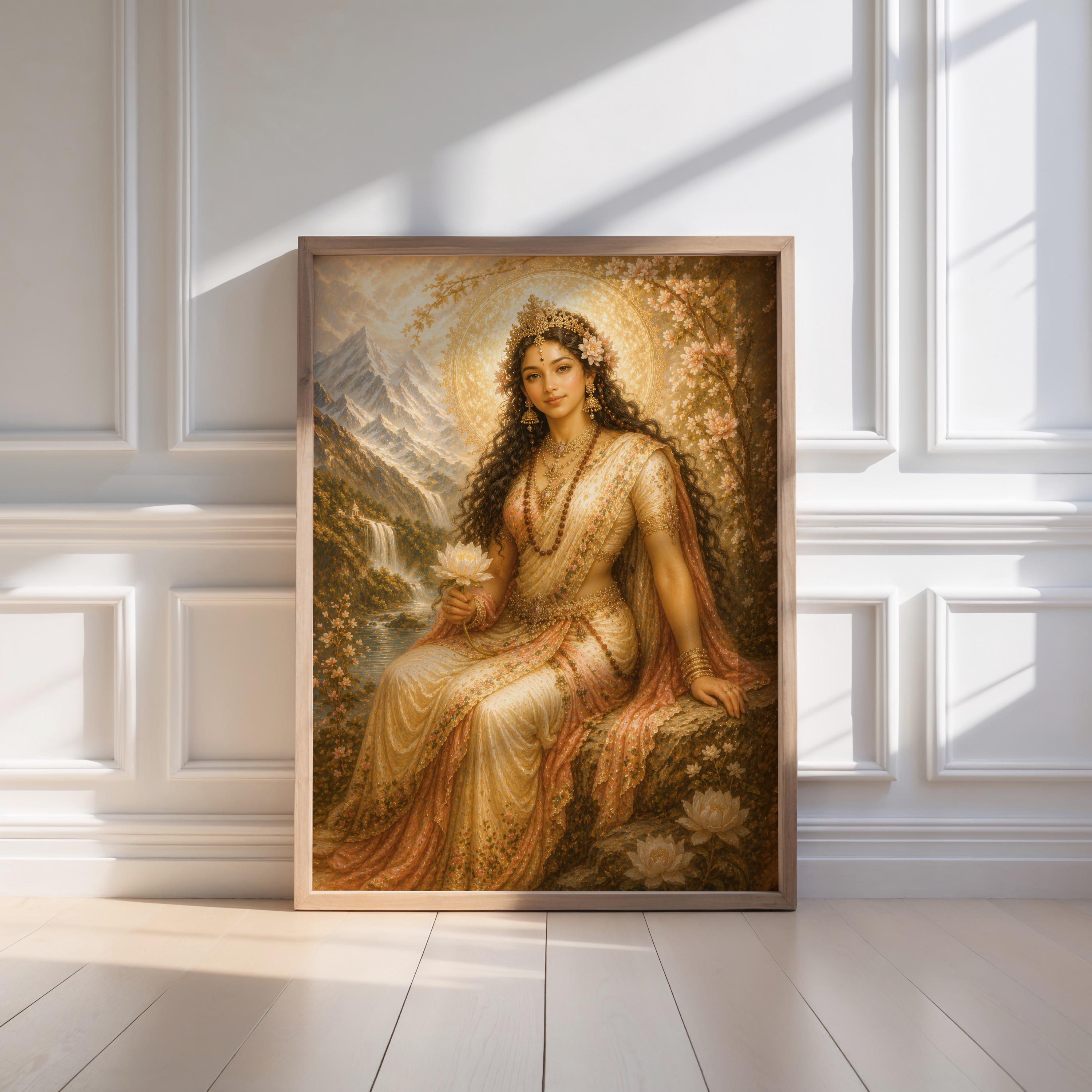 Parvati Wall Art Print, Hindu Goddess Decor, Divine Feminine Art ...