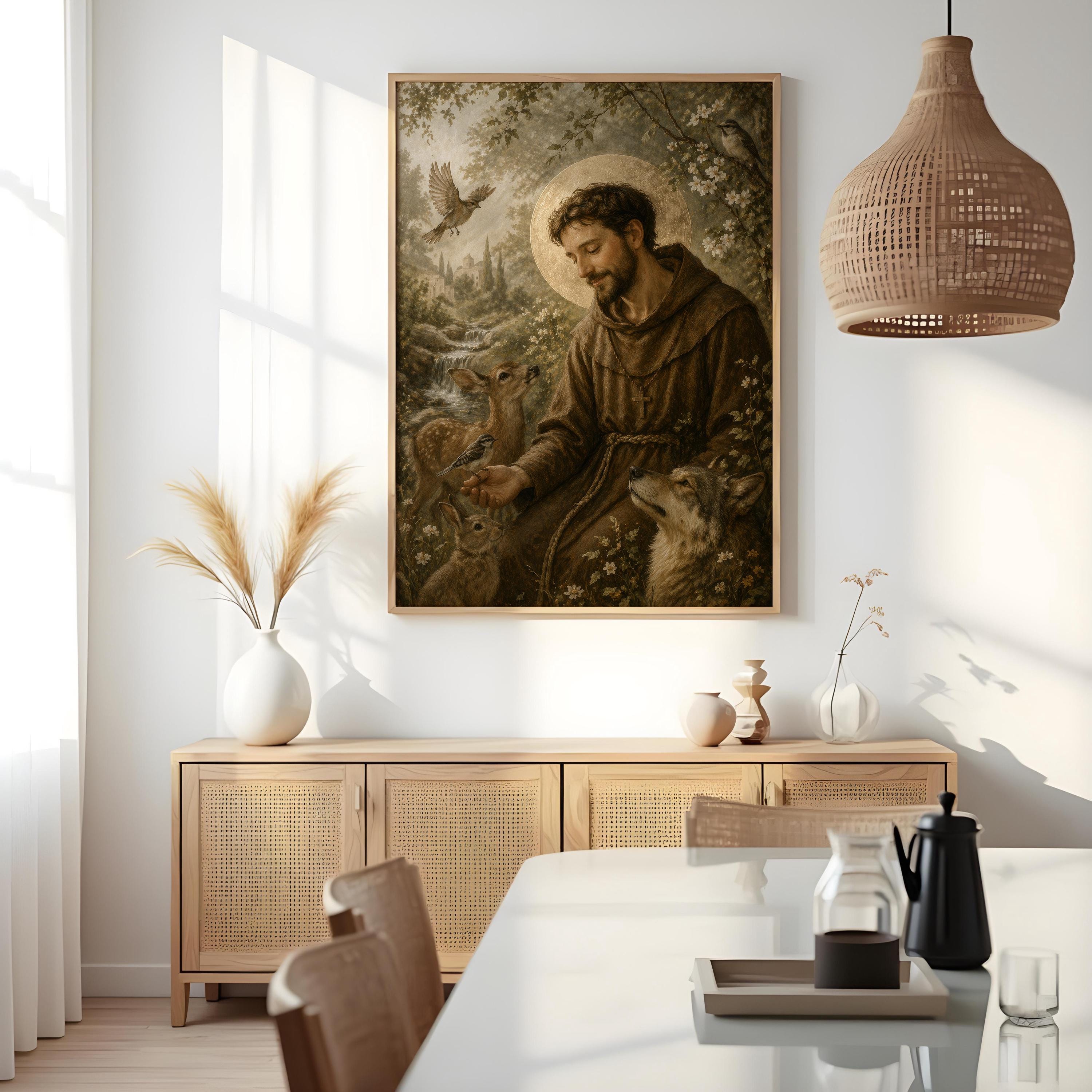 St Francis of Assisi Wall Art Print, Saint Francis Poster, Patron Saint ...
