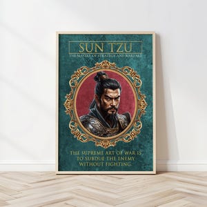 Sun Tzu Digital Poster, The Art of War, Inspirational Strategy Wall Art, Philosophy Decor, Historical Figures Poster