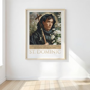 Saint Dominic Printable Wall Art, St. Dominic Inspirational Catholic Saint Decor, Catholic Devotional Wall Art, Patron Saint