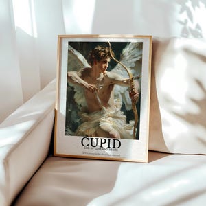 Cupid Roman God of Love, Romantic Roman Mythology Digital Wall Art, Valentines Printable Home Decor, Romantic Wall Art, Cupid Poster