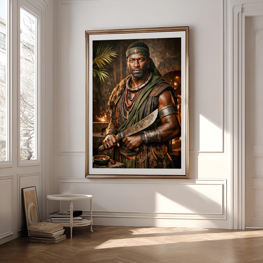 Ogun Orisha Wall Art Print | Yoruba God of Iron and War | African Deity ...