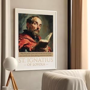 Saint Ignatius of Loyola Printable Wall Art, Inspirational Catholic Saint Decor, St. Ignatius, Digital Download, Catholic Religious Gift