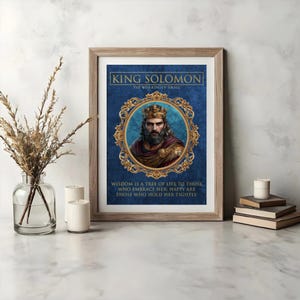 King Solomon Poster, Wise King of Israel Wall Art, Inspirational Quote Poster, Biblical Wisdom Home Decor, Christian Artwork