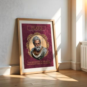 Plato Wall Art, Greek Philosopher Idealism Poster, Inspirational Quote Artwork, Ancient Greece Decor, Philosophical Gift, Greek Philosopher