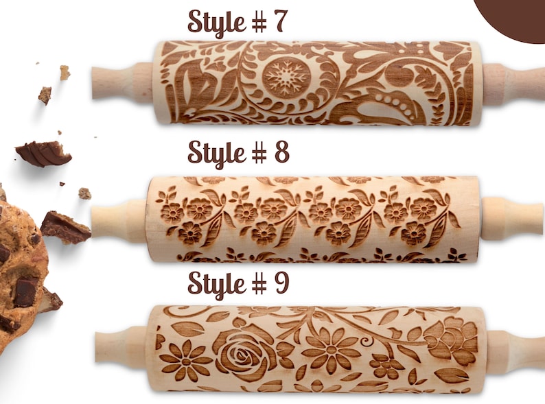 Embossing Rolling Pins Laser Engraved and Embossed Rolling Pin, Dough ...