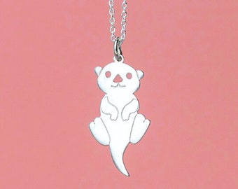 CHENGHONG Regalos Para El Día De La Marmota 925, Collar De Nutria Marina De Marmota Con Collares De Cristal, Collar De Oso De Animal Para Mujeres, Hija, Marmota, Nutria, Joyería Para