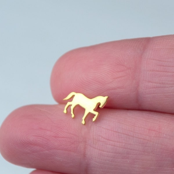 Sterling Silver Horse Earrings / Animal Studs / Horse Lover Gift