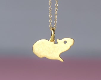 Guinea Pig Necklace in Sterling Silver / Cavy pendant / Cute Animal Charm