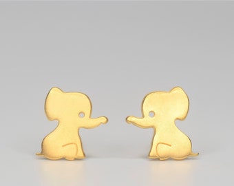 Baby Elephant Earrings / Sterling Silver Safari Studs / Cute Animal Jewelry
