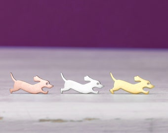 Dachshund Earrings / Dog Studs / Sterling silver / Pet lover gift