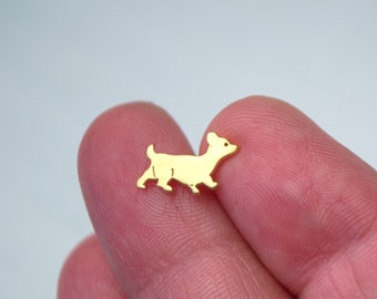 Pendientes de cachorro / Corgi Dog Studs / Plata de ley / Regalo amante de mascotas