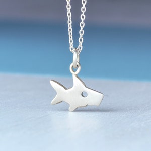 Tiny Shark Charm Necklace Shark Pendant Kids Jewelry sterling silver Ocean Jewelry Boys Pendant Cute girls Birthday gift for boys