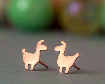 Tiny llama Earrings Llama Studs sterling silver Allpace stud earrings Lama gold studs Minimal Jewelry Kids Teen gift for her mom gift