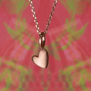 Heart Necklace in Solid Gold / Extra Tiny Heart Pendant / 14k Heart Charm / Dainty Pendant