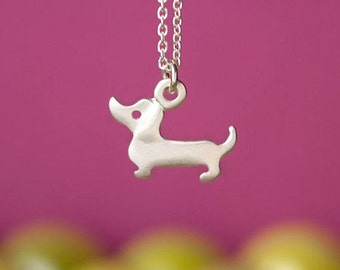 Dachshund Necklace Dog Pendant Doxie Necklace Sterling Silver Dog lovers Pet Necklace Weenie Wiener Dog Mom Gift