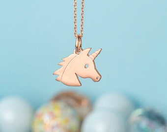 Unicorn Necklace Sterling Silver horse pendant Silhouette Kids Teen jewelry horse jewelry girls gift Birthday mothers day mythical