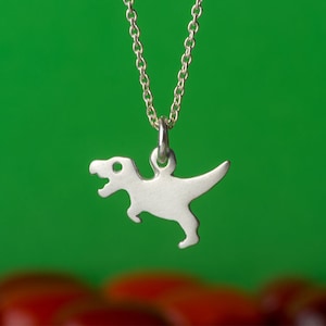T Rex Necklace Dinosaur Necklace Tyrannosaurus Pendant Sterling Silver Teen Dino Pendant Animal Jewelry Kids Jurassic Park inspired
