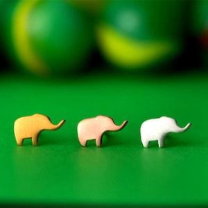 Tiny Elephant Earrings / Solid Gold Studs / African Safari Lover / Cool Gift image 2