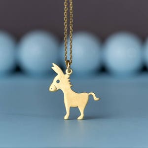 Sterling Silver Donkey Necklace / Cute Mule Pendant / Fun Gift for Her, Him