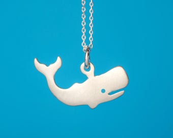 SALE Whale pendant necklace Golden Whale sterling silver Kids necklace Teen jewelry gift women animal pendant animal necklace gift kids