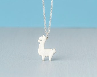 Alpaca Necklace in Sterling Silver / Llama pendant / Gift for her