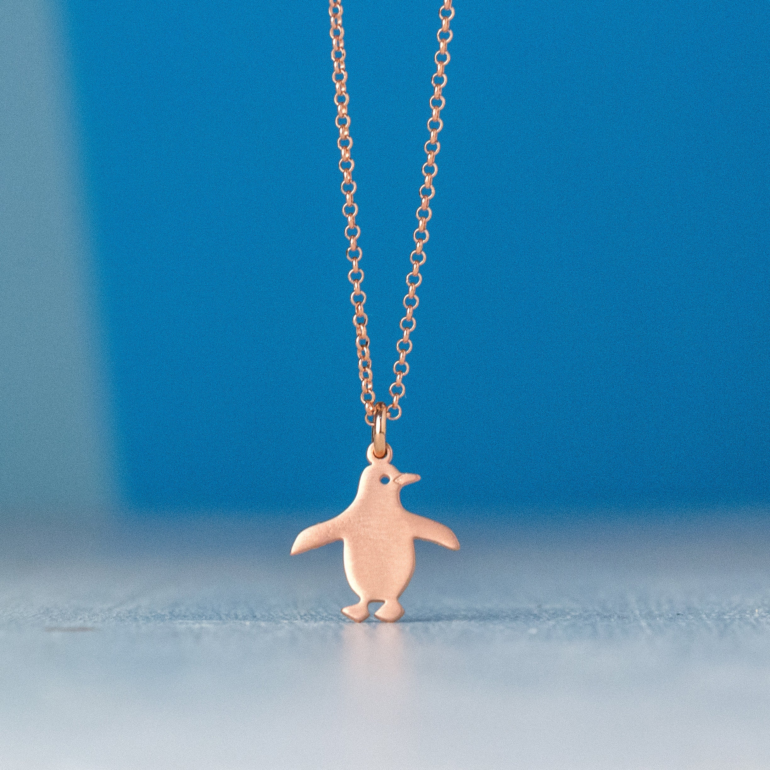 Buy Solid Gold Penguin Pendant Dainty Bird Necklace Yellow