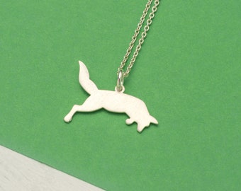 Fox Necklace in Sterling Silver Valentine day Sale Woodland pendant gift Kids Teen gift mom Birthday for her rose gold
