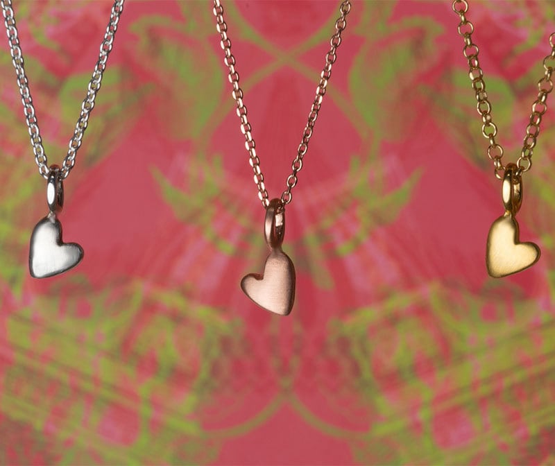 Heart Necklace in Solid Gold / Extra Tiny Heart Pendant / 14k Heart Charm / Dainty Pendant