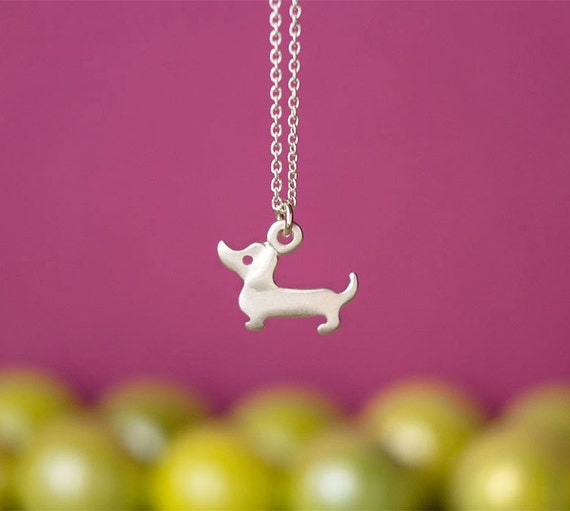 Dachshund Necklace - Pink Heart Dachshund Necklace - Pink Heart