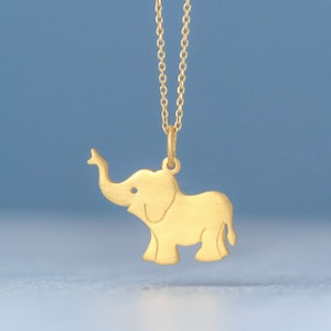 Elephant Necklace in Sterling Silver / Kids Jewelry / Cute Animal Unisex Charm