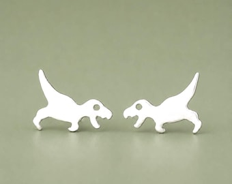 Pendientes de tiranosaurio / Pendientes de dinosaurio / Pendientes de T-Rex de plata de ley / E62
