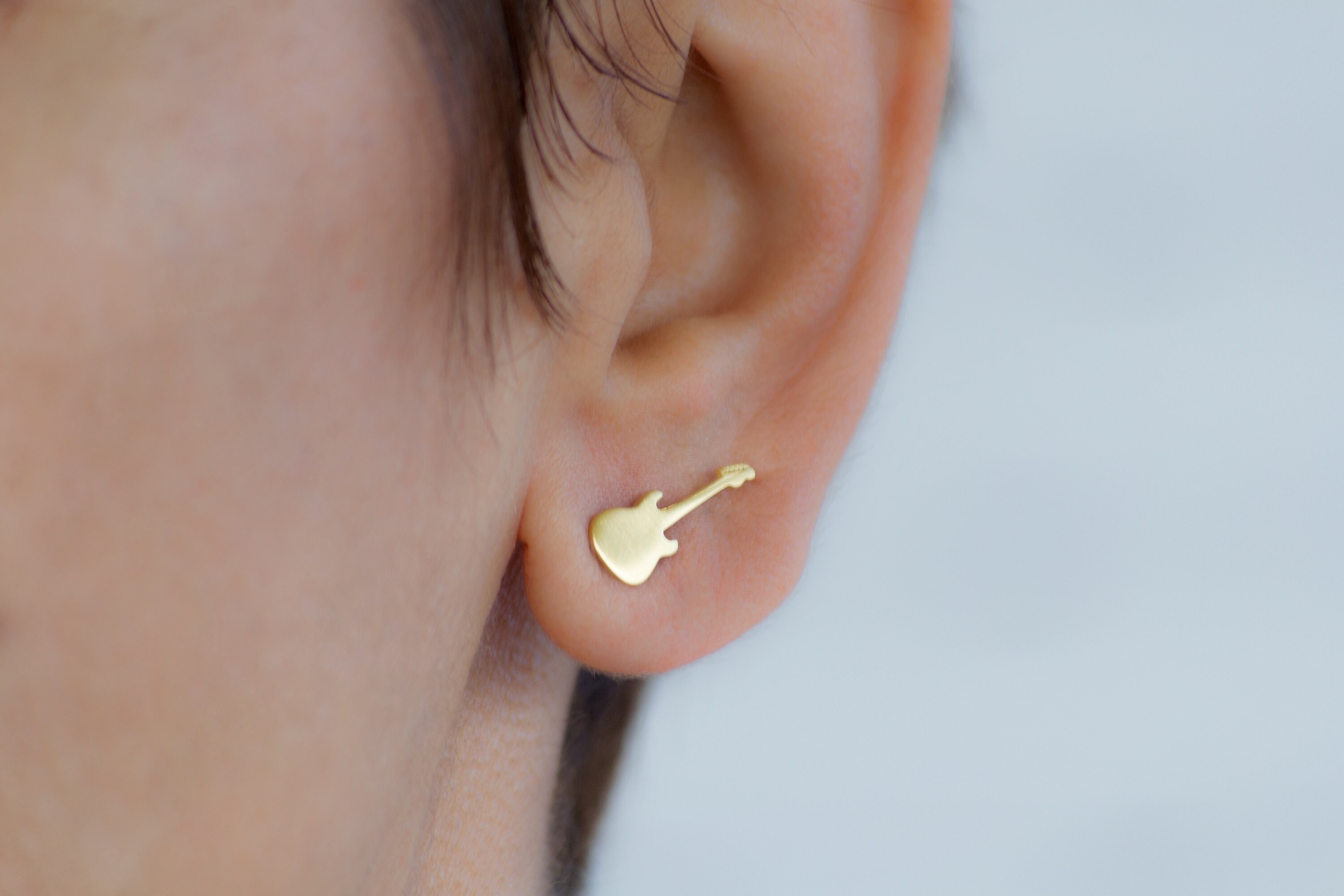 Guitar Earrings Silver Guitar Guitar Jewellery Guitar Charm
