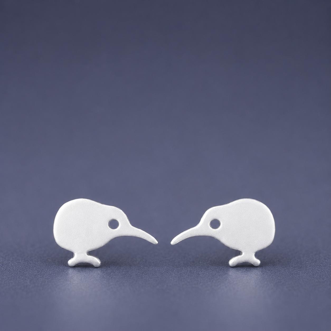 Buy Sterling Silver Tiny Kiwi Earrings / Bird Studs / New Zealand