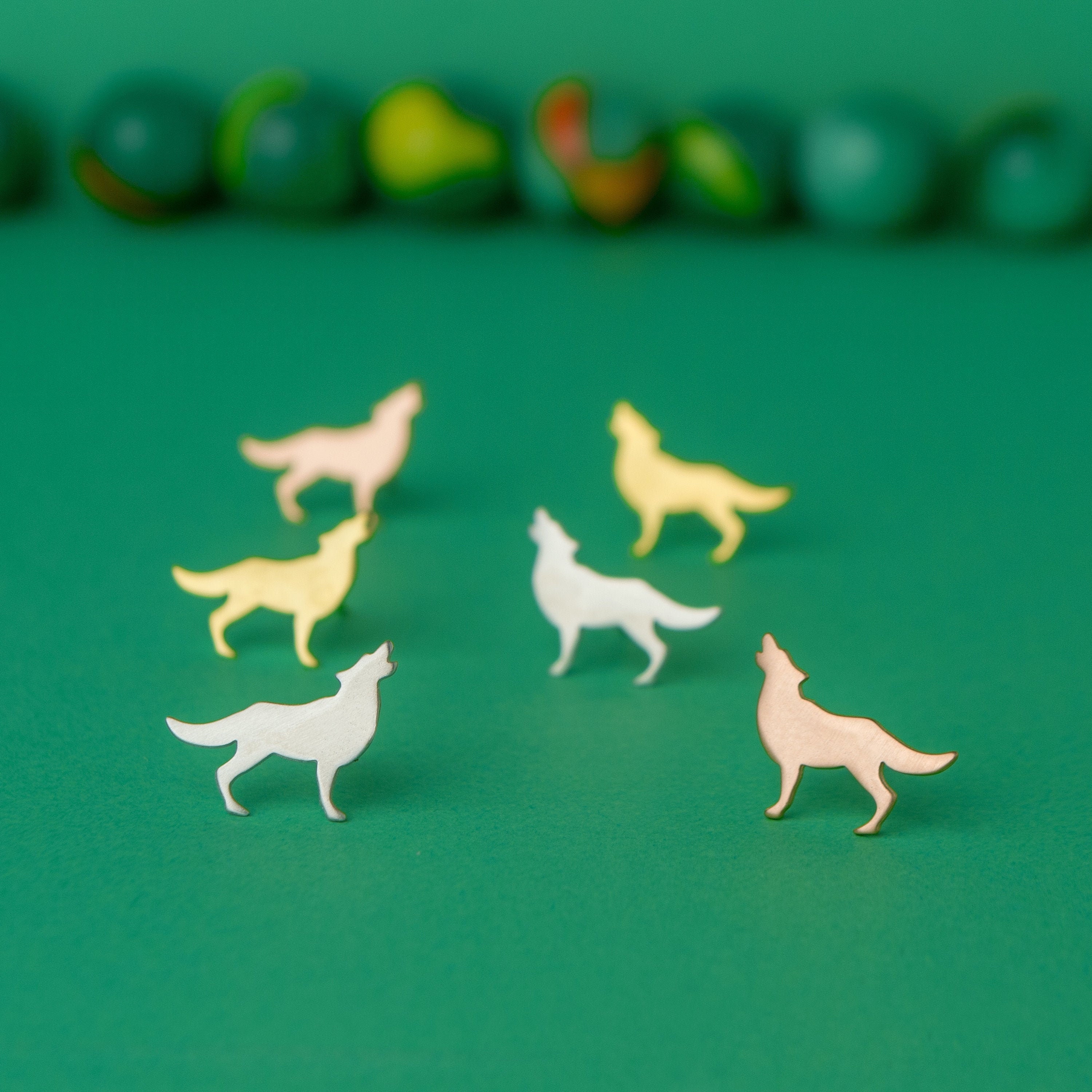 Sterling Silver Wolf Studs, Howling Wolf Earrings / E43 - Etsy