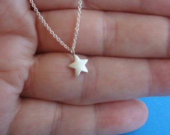 Tiny Star Necklace in Sterling Silver / Celestial Pendant / Space charm