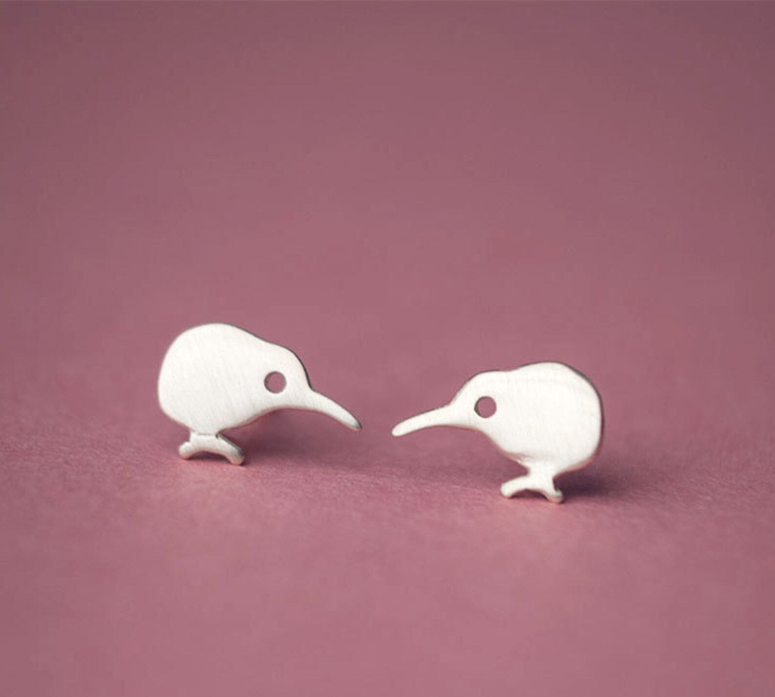 Tiny Kiwi Earrings Bird Earrings Kiwi Studs Sterling Silver Etsy