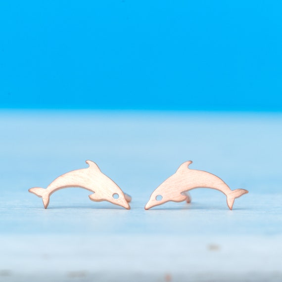 Dolphin earrings white gold deals