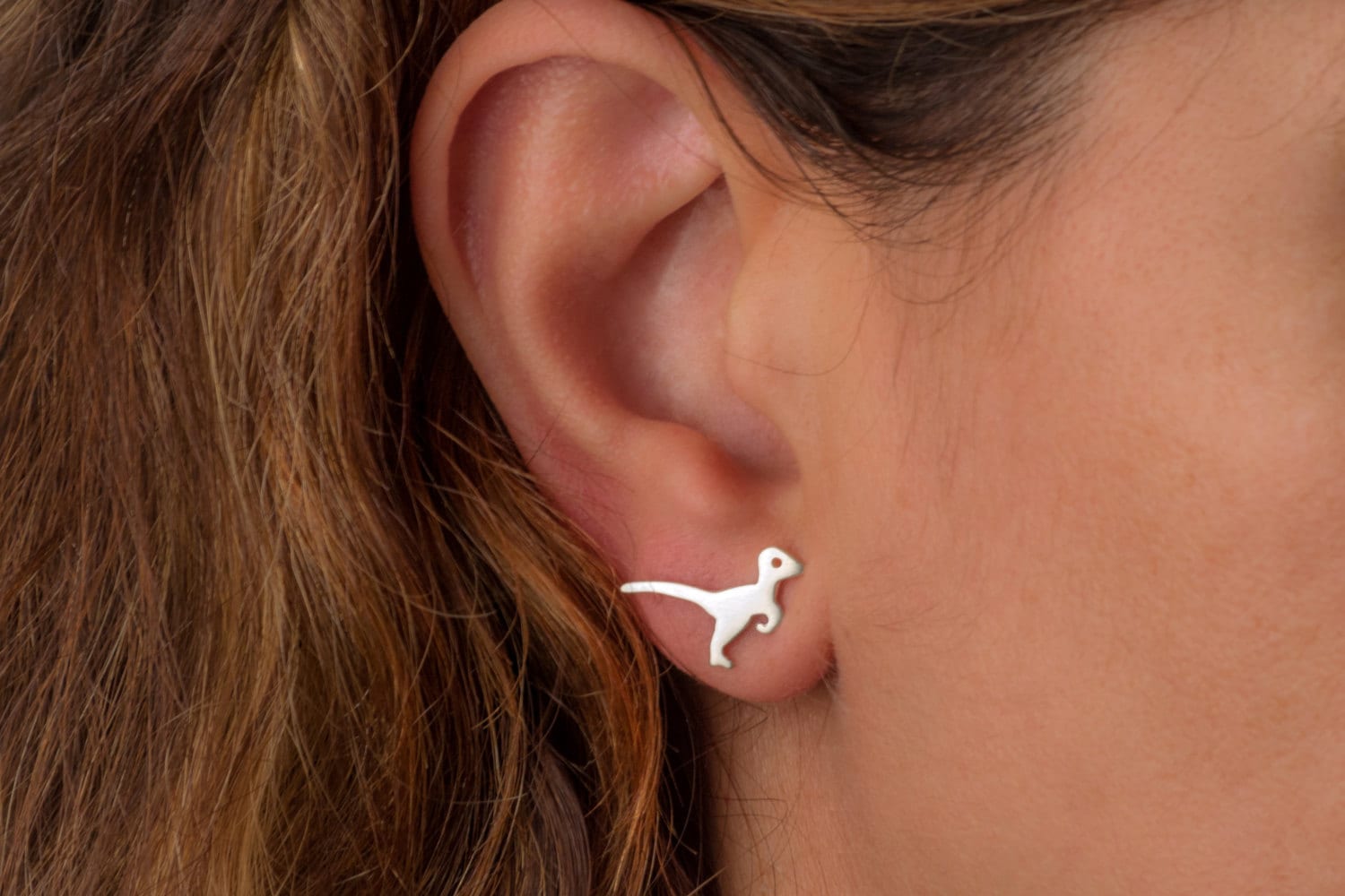 Sterling Silver Velociraptor Studs / Jurassic World Raptor Earrings / Teen, Kids Jewelry