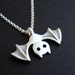 Bat Necklace Jewelry Vampire Goth Jewelry sterling silver Bat Necklace teen gift  Jewelry animal Birthday pendant kids gift 