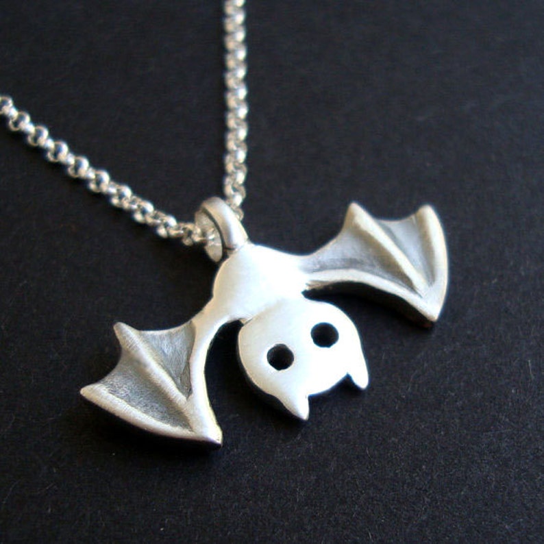 Bat Necklace Jewelry Vampire Goth Jewelry sterling silver Bat Necklace teen gift  Jewelry animal Birthday pendant kids gift 