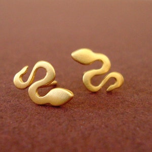 Snake Studs Snake Earrings sterling silver gold snake earring rose gold earrings kids jewelry dainty jewelry image 8