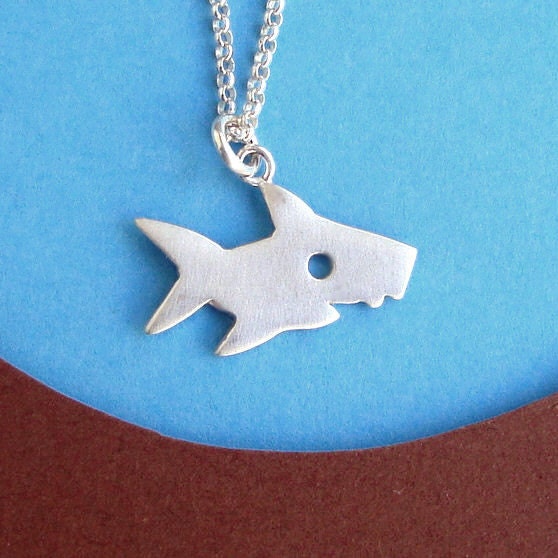 Shark Necklace Shark Jewelry sterling silver Boy necklace | Etsy